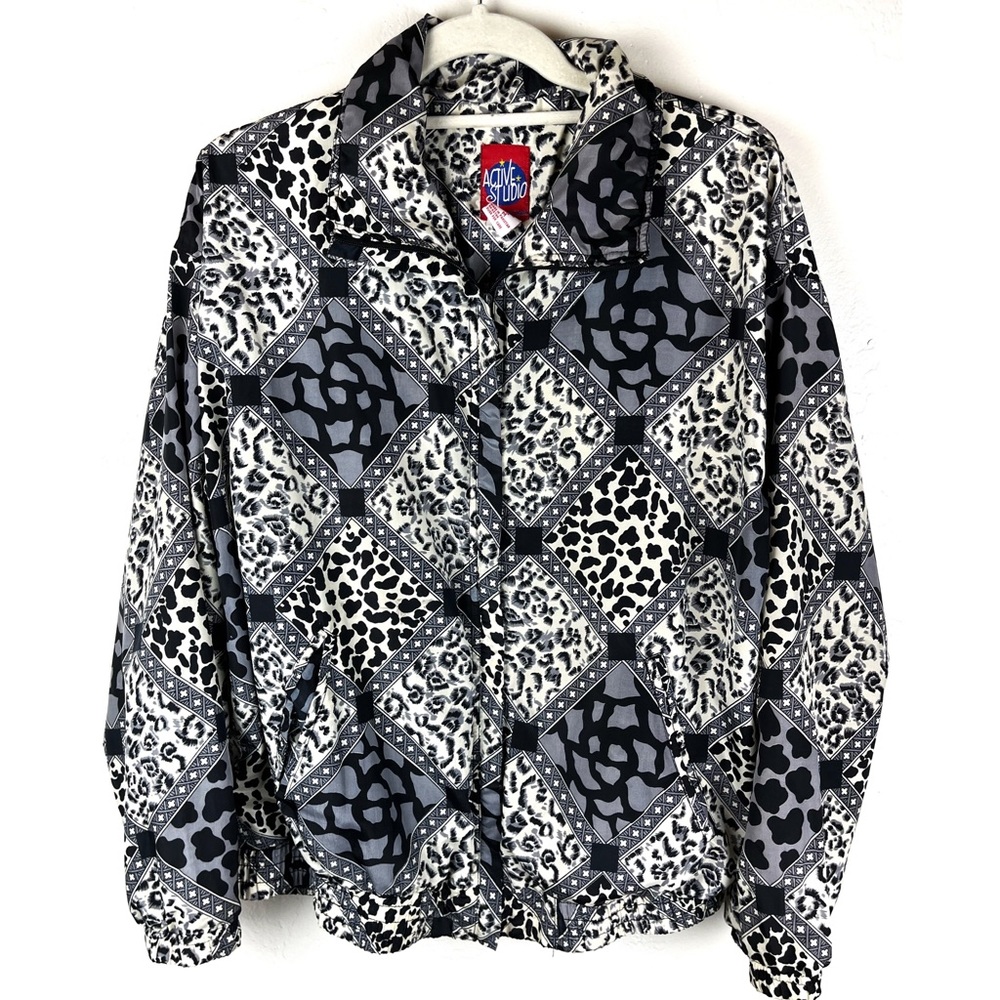 Vintage Bomber Jacket Active Studio Size M Unisex Y2K